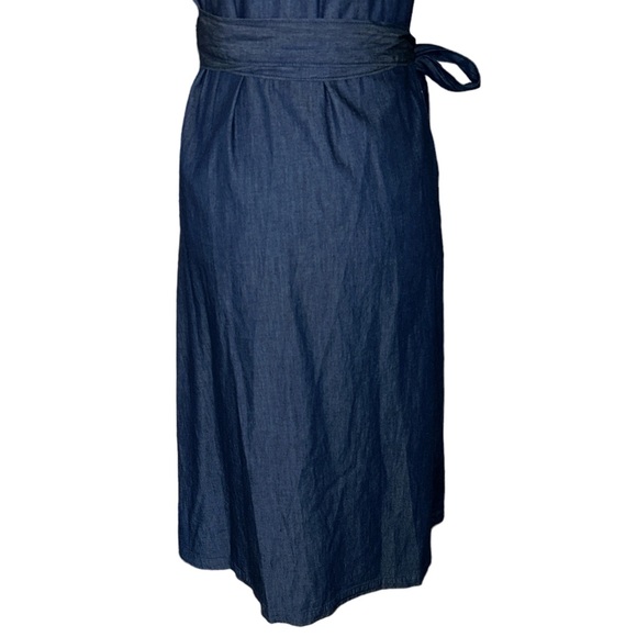 Draper James Dark Chambray Wrap Midi Dress - 6 - Picture 9 of 13
